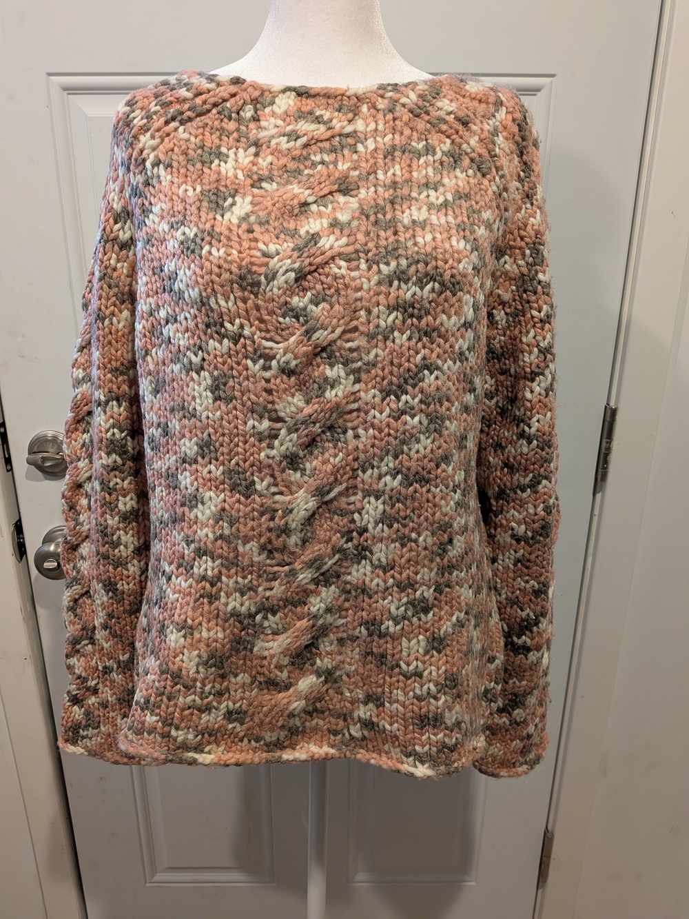 Patagonia Peach Multi Cable-Detail Crewneck Sweater